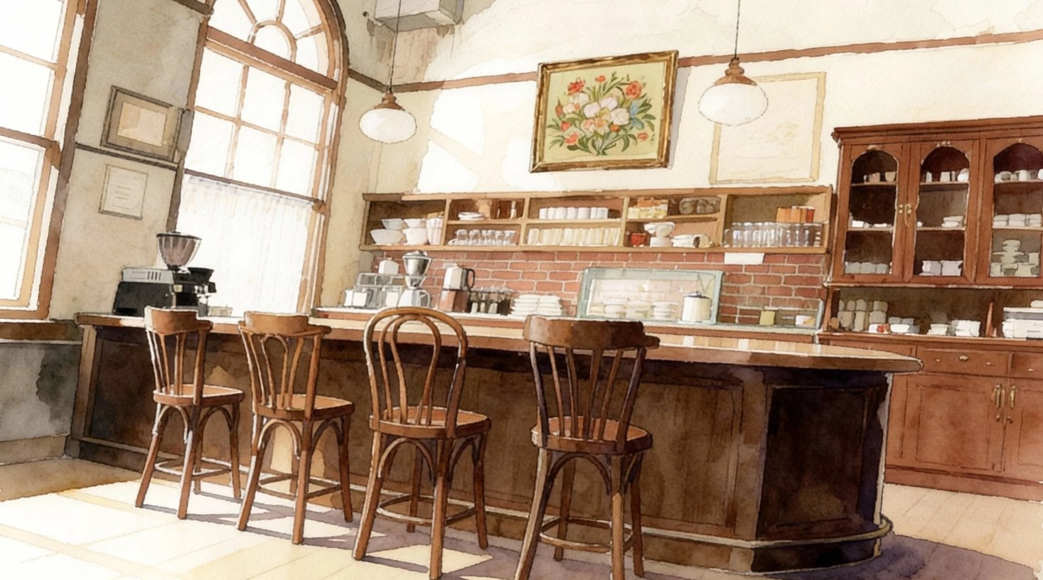 喫茶ヴィクター店内・カウンター